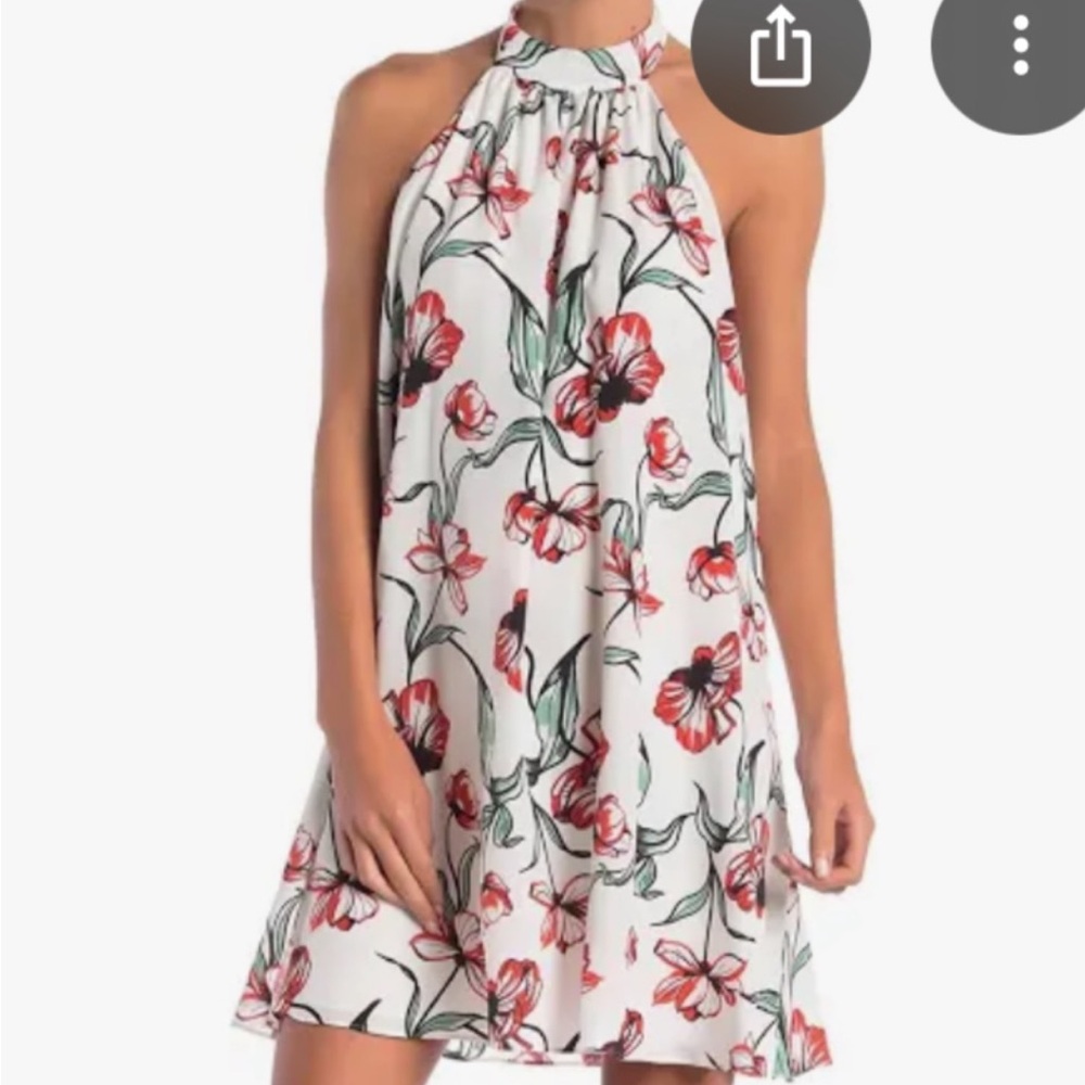 NWOT Cynthia Steffe Red and Green Floral Mini Dress